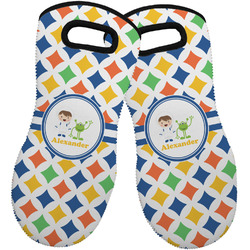 Boy's Astronaut Neoprene Oven Mitts - Set of 2 w/ Name or Text