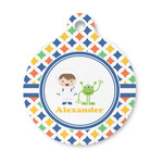 Boy's Astronaut Round Pet ID Tag - Small (Personalized)