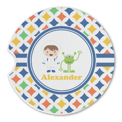 Boy's Astronaut Sandstone Car Coaster - Single (Personalized)