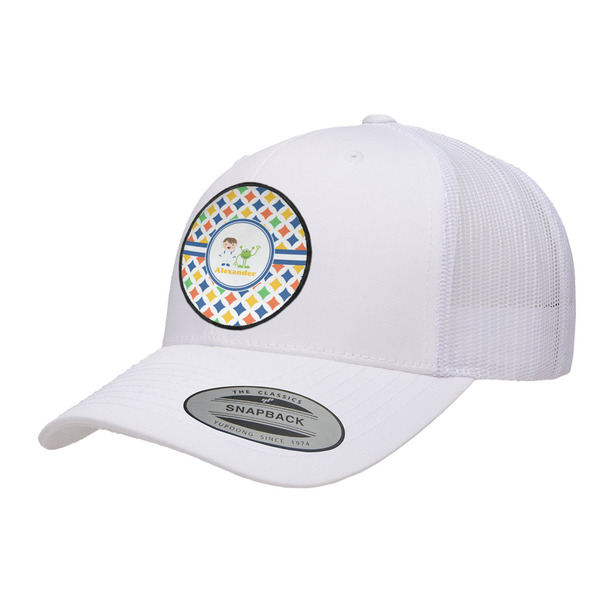 Custom Boy's Astronaut Trucker Hat - White (Personalized)