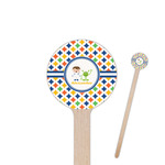 Boy's Astronaut 6" Round Wooden Stir Sticks - Double Sided (Personalized)