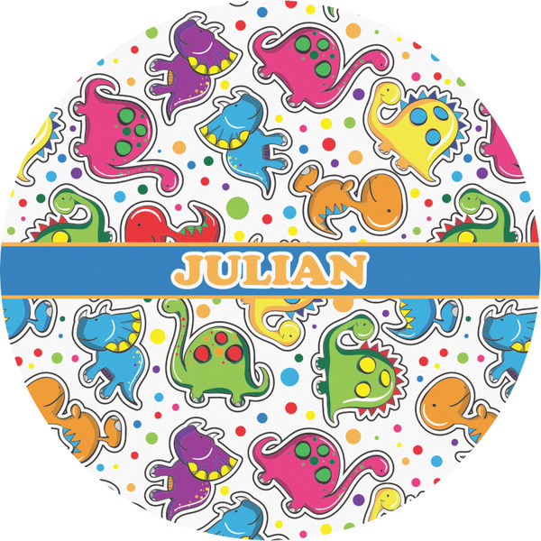 Custom Dinosaur Print Multipurpose Round Labels - Custom Sized (Personalized)