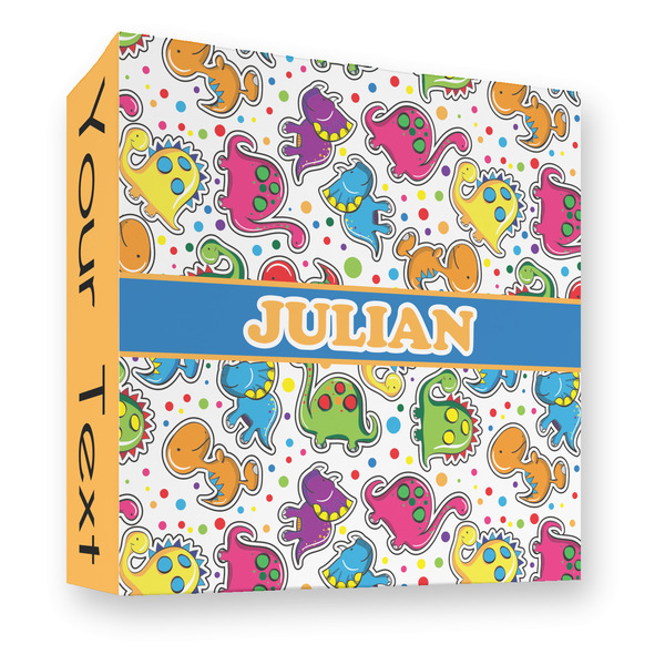 Custom Dinosaur Print 3 Ring Binder - Full Wrap - 3" (Personalized)