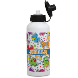 Dinosaur Print Water Bottles - Aluminum - 20 oz - White (Personalized)