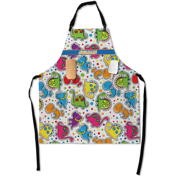 Custom Dinosaur Print Apron With Pockets w/ Name or Text