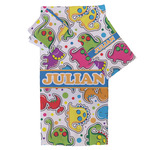 Dinosaur Print Bath Towel Set - 3 Pcs (Personalized)