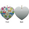 Dinosaur Print Ceramic Flat Ornament - Heart Front & Back (APPROVAL)