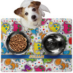 Dinosaur Print Dog Food Mat - Medium w/ Name or Text