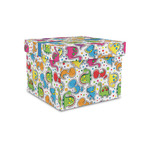 Dinosaur Print Gift Box with Lid - Canvas Wrapped - Small (Personalized)