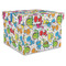 Dinosaur Print Gift Boxes with Lid - Canvas Wrapped - XX-Large - Front/Main