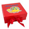 Dinosaur Print Gift Boxes with Magnetic Lid - Red - Front