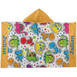 Dinosaur Print Kids Hooded Towel (Personalized)