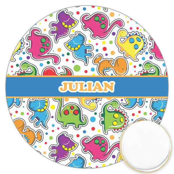 Custom Dinosaur Print Printed Cookie Topper - 3.25" (Personalized)