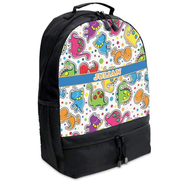 Custom Dinosaur Print Backpacks - Black (Personalized)