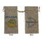 Dinosaur Print Large Burlap Gift Bags - Front & Back