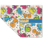 Dinosaur Print Double-Sided Linen Placemat - Single w/ Name or Text