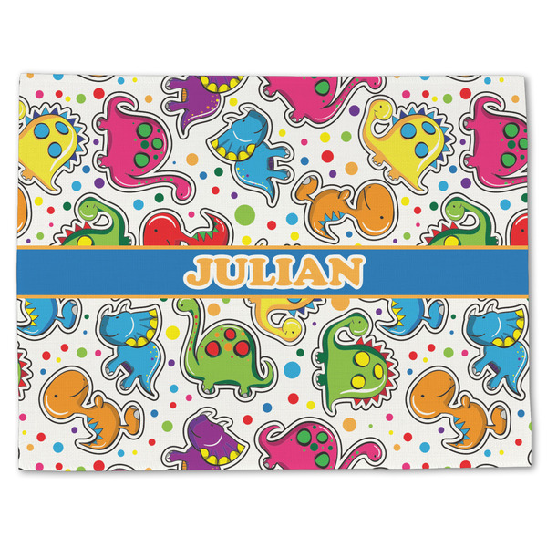 Custom Dinosaur Print Single-Sided Linen Placemat - Single w/ Name or Text