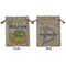 Dinosaur Print Medium Burlap Gift Bag - Front and Back