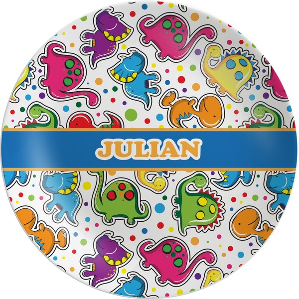 Custom Dinosaur Print Melamine Plate (Personalized)