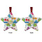 Dinosaur Print Metal Star Ornament - Front and Back