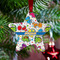 Dinosaur Print Metal Star Ornament - Lifestyle