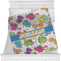 Dinosaur Print Minky Blanket - Toddler / Throw - 60"x50" - Double Sided (Personalized)