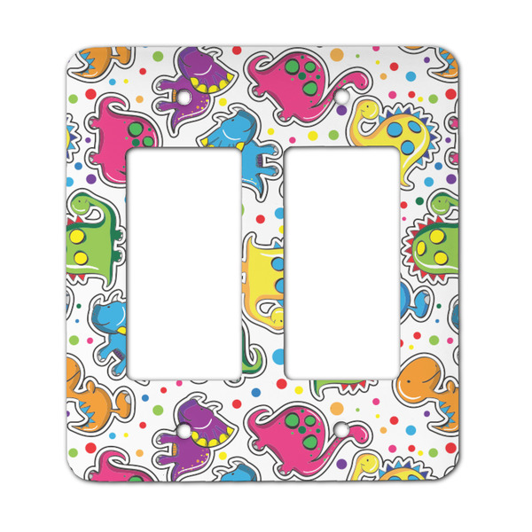 Custom Dinosaur Print Rocker Style Light Switch Cover - Two Switch