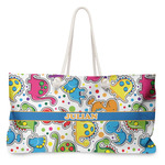 Dinosaur Print Large Tote Bag with Rope Handles (Personalized)