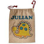 Dinosaur Print Santa Sack - Front (Personalized)