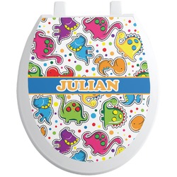 Dinosaur Print Toilet Seat Decal (Personalized)