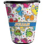 Dinosaur Print Waste Basket - Single Sided (Black) (Personalized)