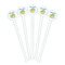 Dinosaur Print White Plastic 7" Stir Stick - Round - Fan View