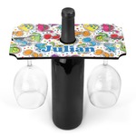 Dinosaur Print Wine Bottle & Glass Holder (Personalized)