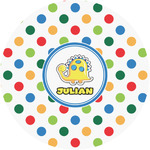 Dots & Dinosaur Multipurpose Round Labels - 1" (Personalized)