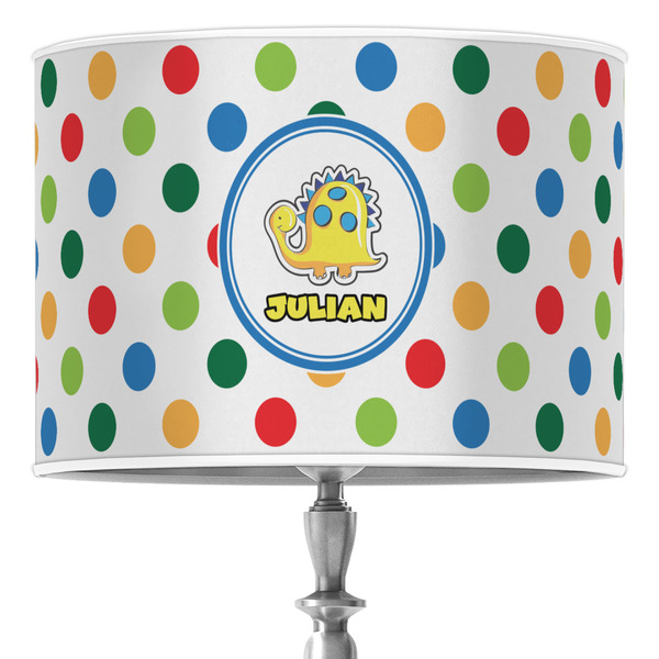 Custom Dots & Dinosaur Drum Lamp Shade (Personalized)