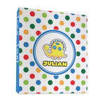 Dots & Dinosaur 3 Ring Binder - Full Wrap - 1" (Personalized)