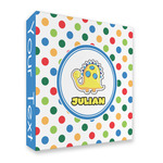 Dots & Dinosaur 3 Ring Binder - Full Wrap - 2" (Personalized)