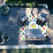 Dots & Dinosaur 8'x10' Patio Rug - In context