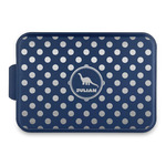 Dots & Dinosaur Aluminum Baking Pan with Navy Lid (Personalized)