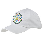 Dots & Dinosaur Baseball Cap - White (Personalized)