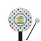 Dots & Dinosaur Black Plastic 5.5" Stir Stick - Round - Closeup