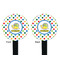 Dots & Dinosaur Black Plastic 7" Stir Stick - Double Sided - Round - Front & Back