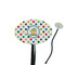 Dots & Dinosaur Black Plastic 7" Stir Stick - Oval - Closeup