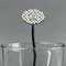 Dots & Dinosaur Black Plastic 7" Stir Stick - Oval - Main