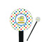 Dots & Dinosaur Black Plastic 7" Stir Stick - Round - Closeup