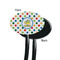 Dots & Dinosaur Black Plastic 7" Stir Stick - Single Sided - Oval - Front & Back