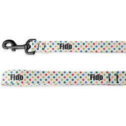 Dots & Dinosaur Deluxe Dog Leash - 4 ft (Personalized)