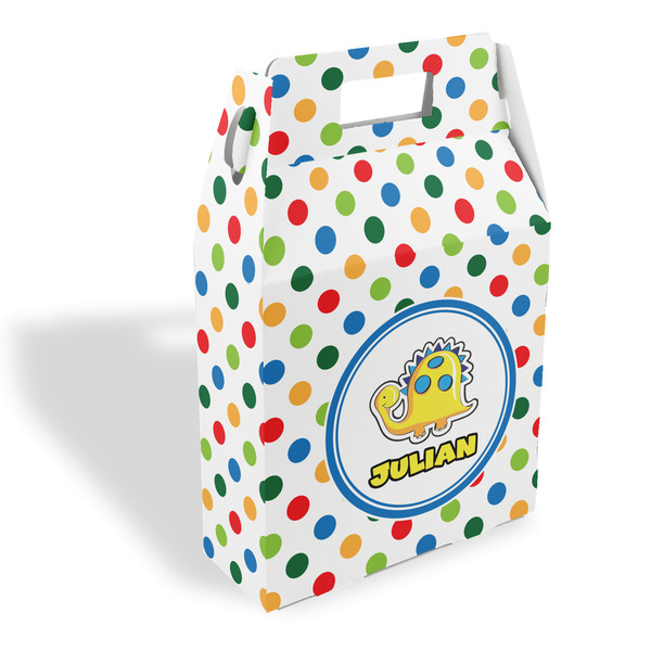 Custom Dots & Dinosaur Gable Favor Box (Personalized)