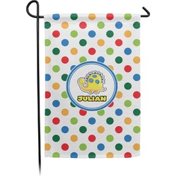 Dots & Dinosaur Small Garden Flag - Double Sided w/ Name or Text
