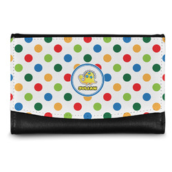 Dots & Dinosaur Genuine Leather Women's Wallet - Small (Personalized)